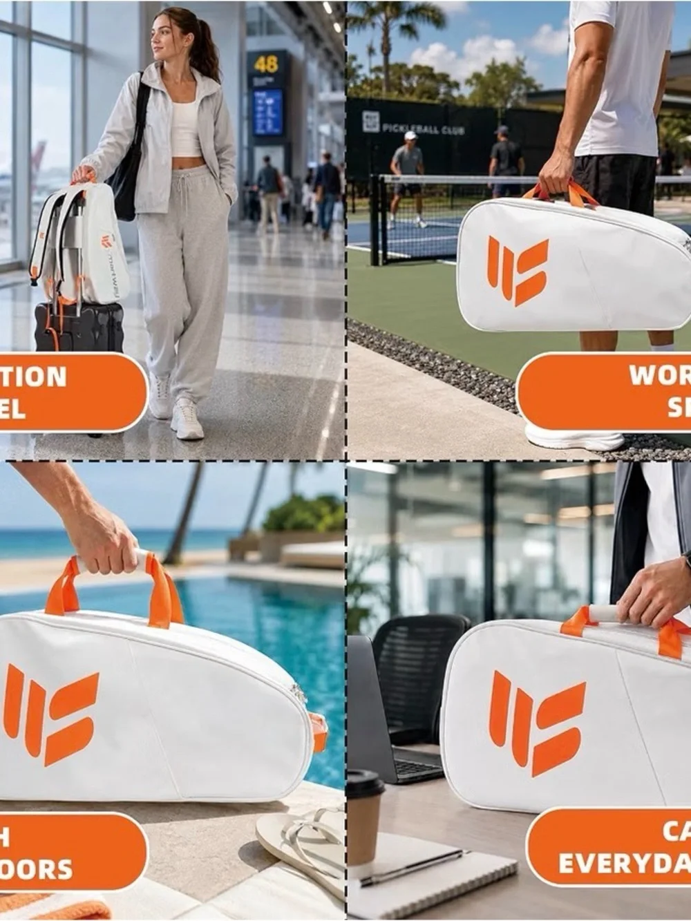 Smartway 40L Pickleball Bag White